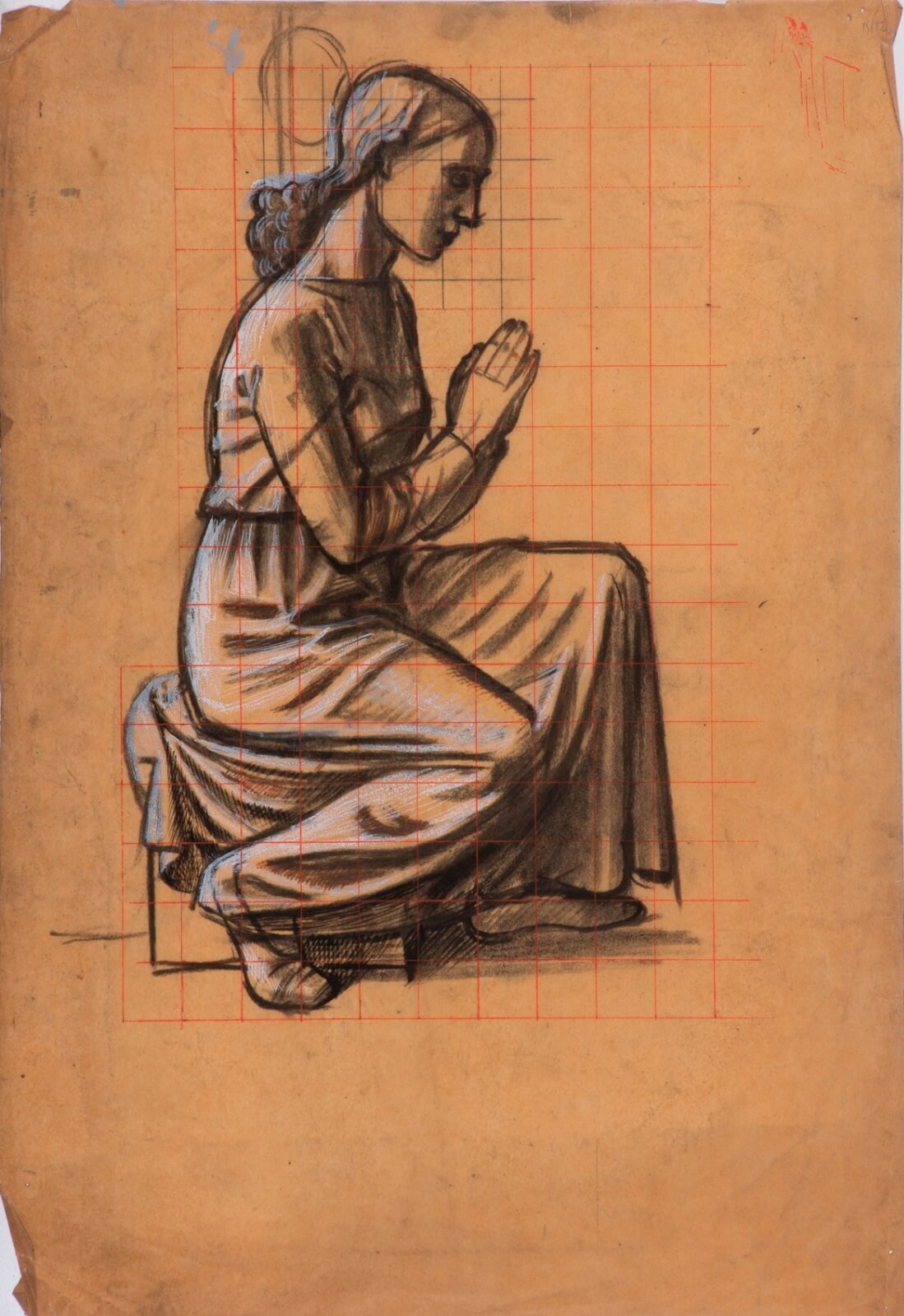 Study For Praying Woman Kneeling In Profile Campion Hall Chapel