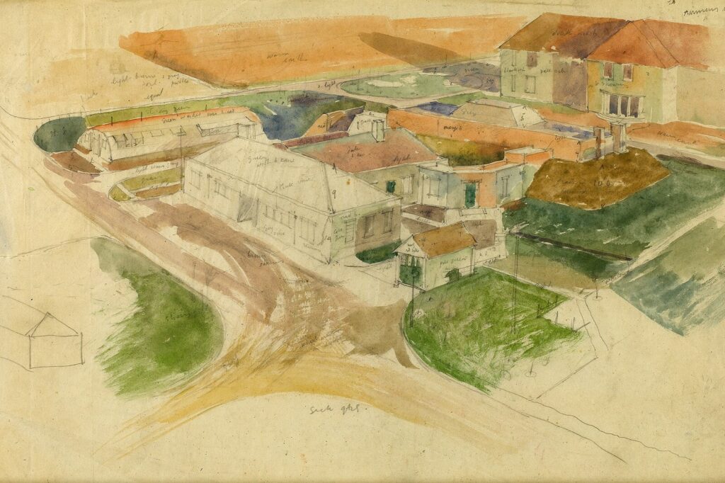 Alan Sorrell - Study for the headquarters of an airfield