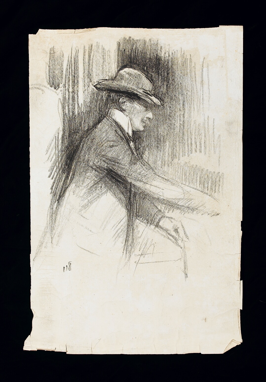 Albert de Belleroche - Half length profile portrait of a gentleman