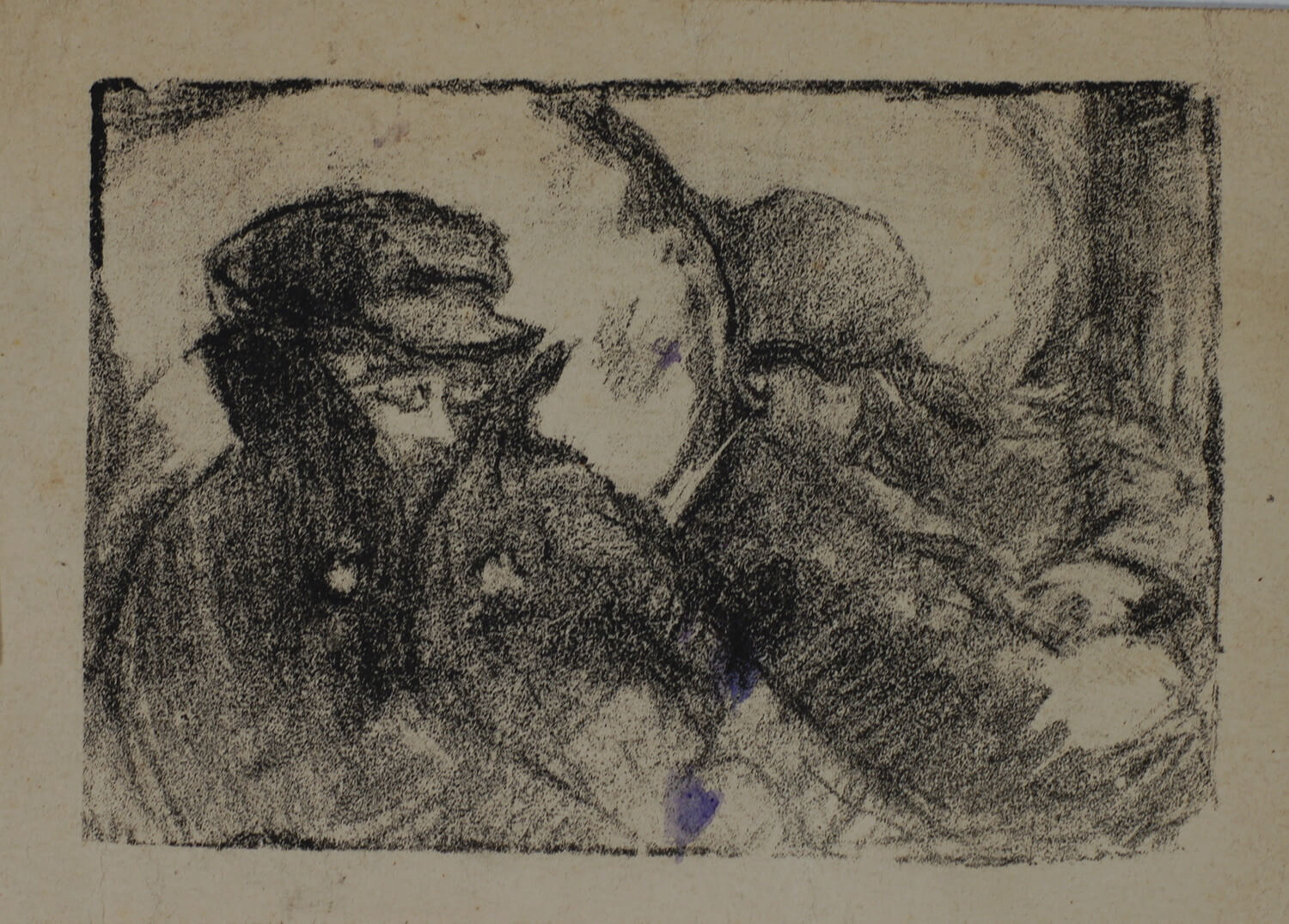 Albert de Belleroche - Men sleeping in a carriage