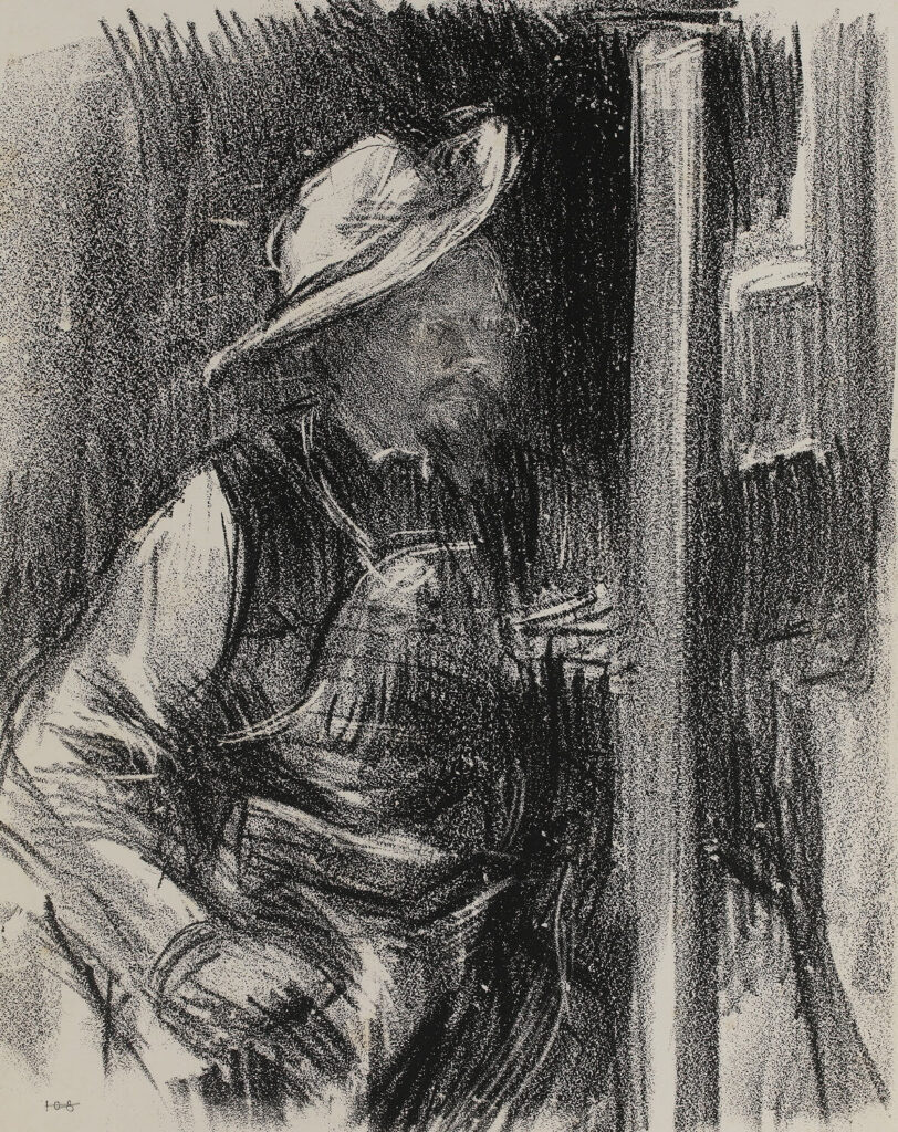 Albert de Belleroche - Portrait of an Artist in a wide brimmed hat