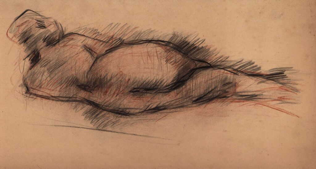 Albert de Belleroche - Rear view of a model reclining