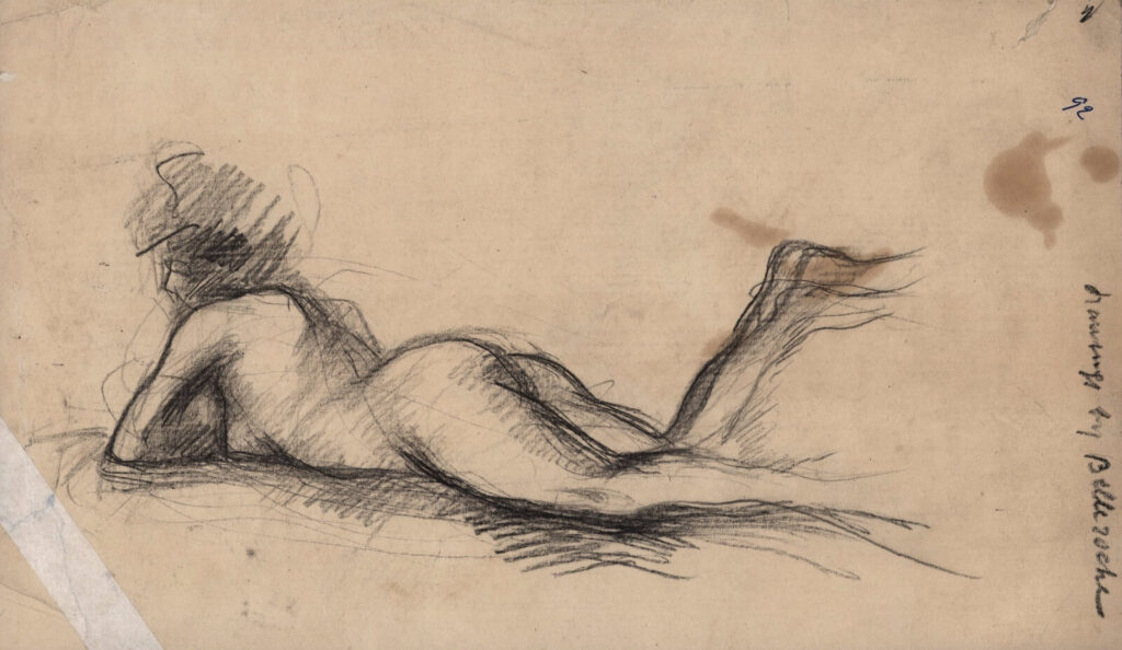 Albert de Belleroche - Study of a model reclining on her front