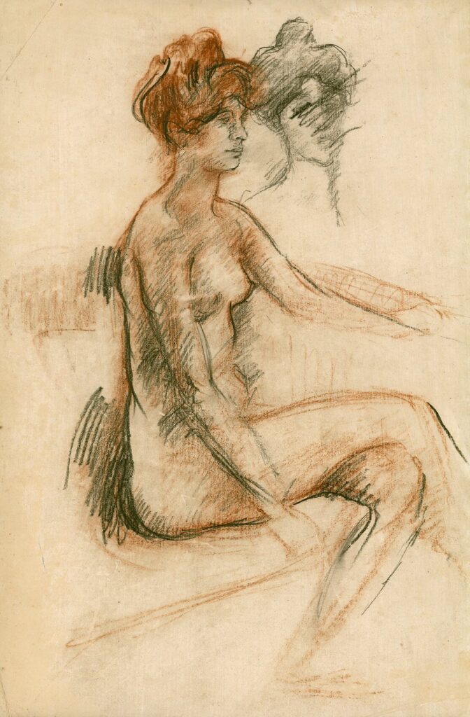Albert de Belleroche - Study of a seated nude