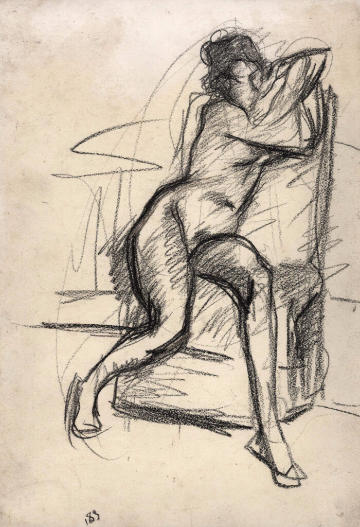 Albert de Belleroche - Study of a seated nude