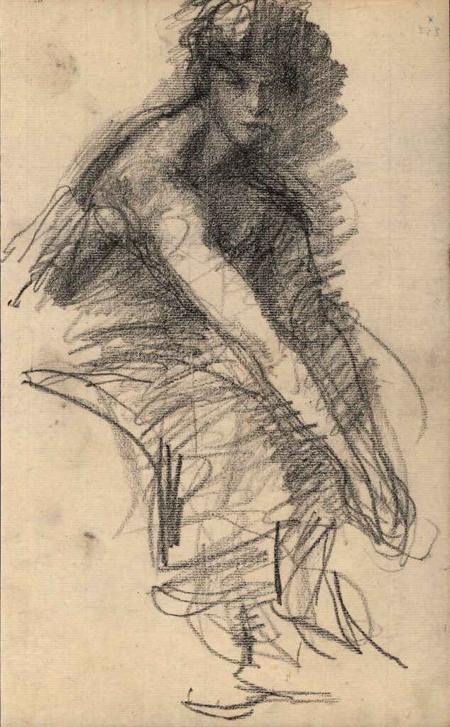 Albert de Belleroche - Study of a woman seated leaning forward