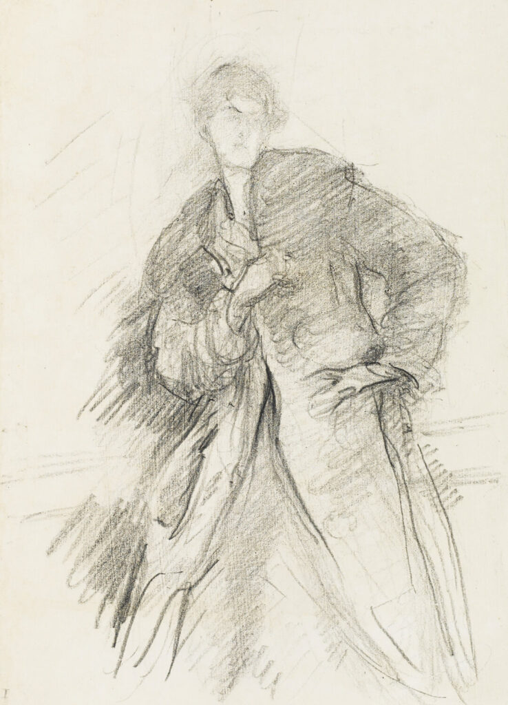 Albert de Belleroche - Study of a woman with coat