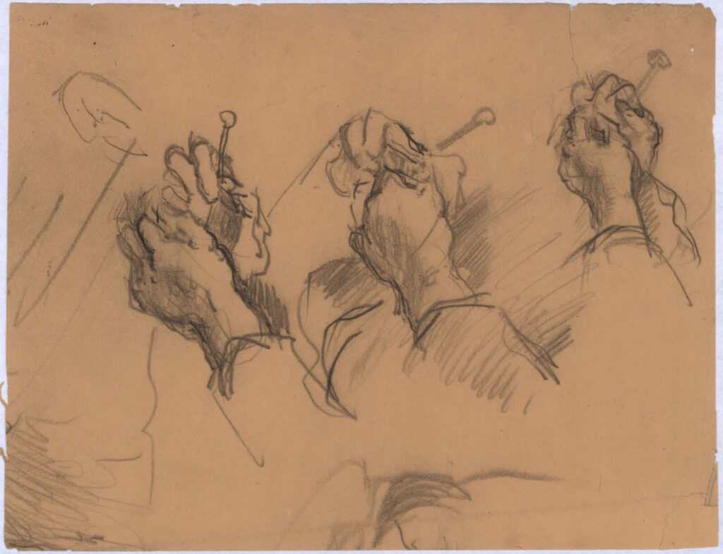 Albert de Belleroche - Study of hands knitting