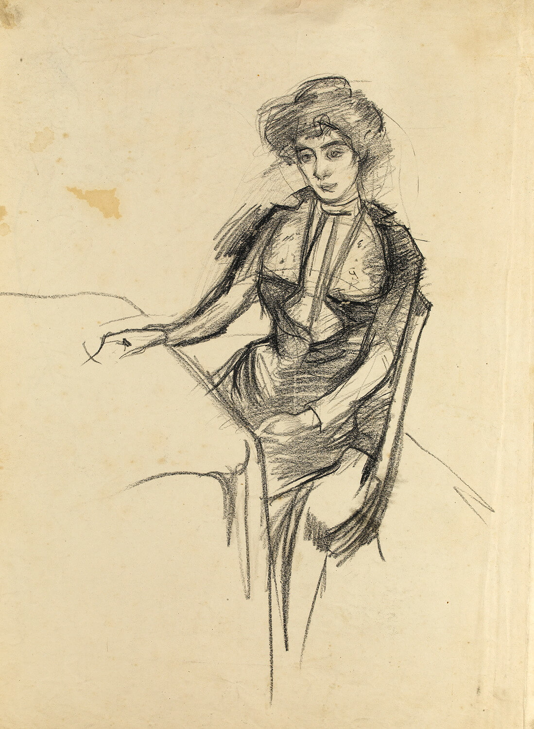 Woman seated at a table, circa 1900 - Modern British Art Gallery