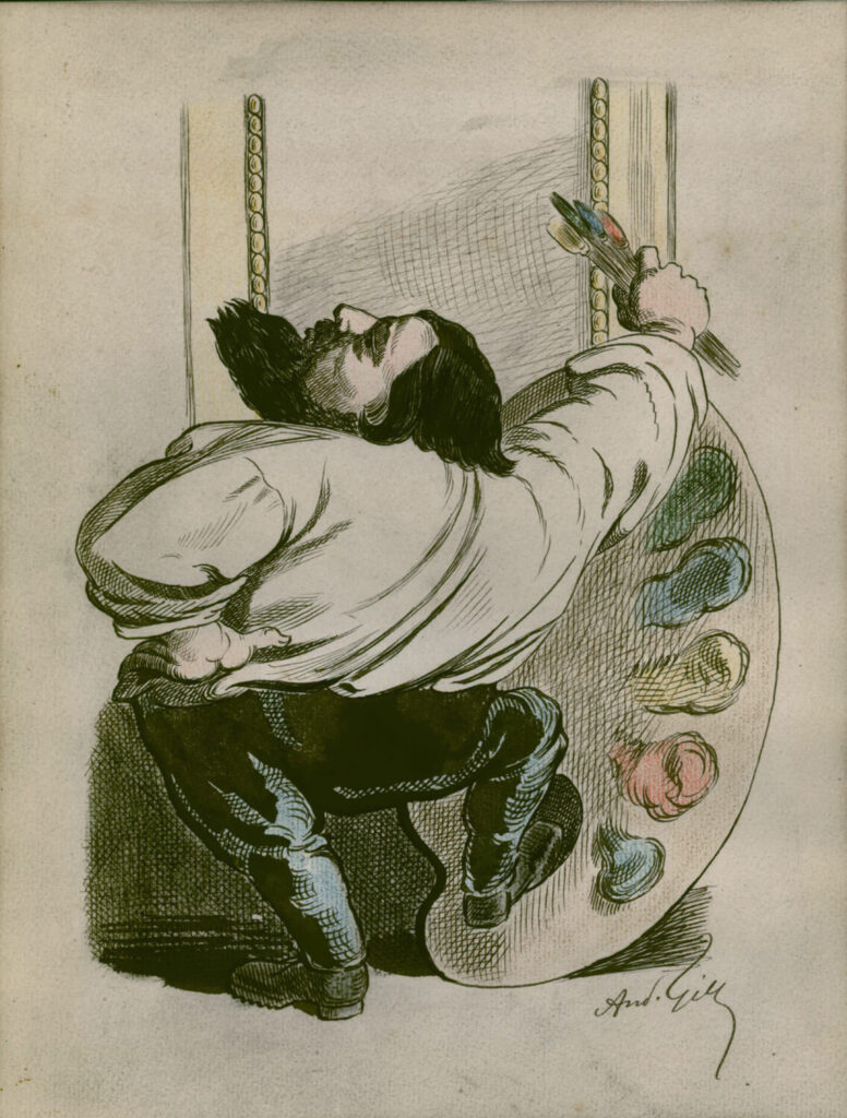 André Gill - Caricature de Gustave COURBET √† la colonne Vend√¥me