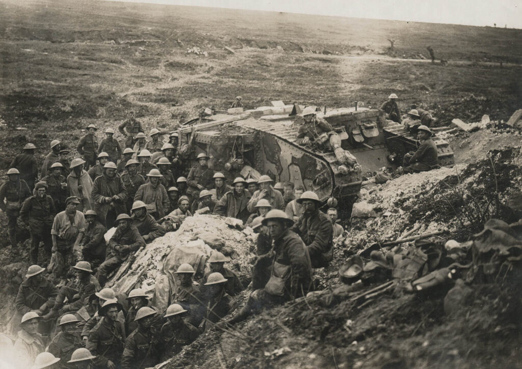 Anonymous - Official photograph taken on the Western Front "D 1641. One of our Tanks at FLERS."