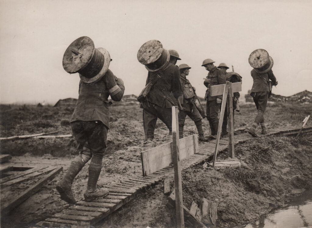 Anonymous - Official photograph taken on the Western Front "D 2114. The Battle of the Bridges..."