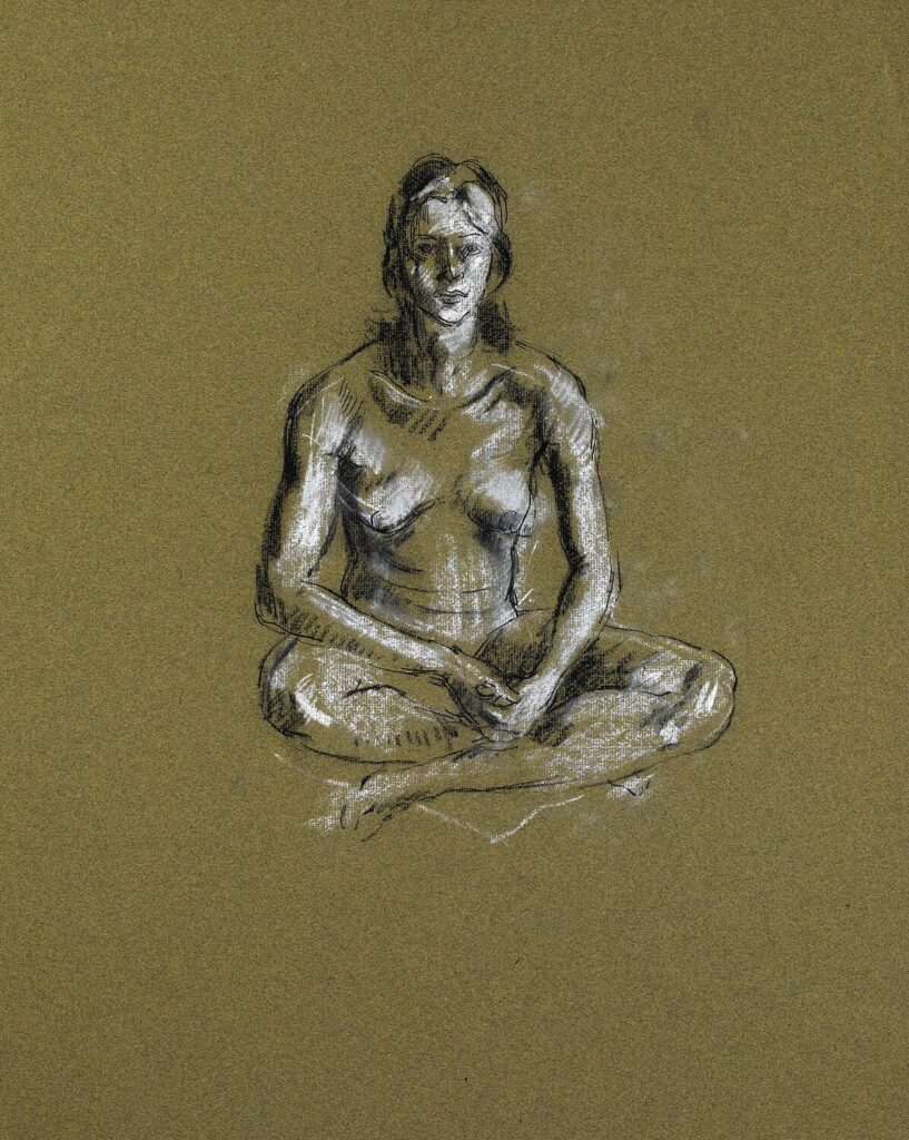 Archibald Ziegler - Seated female nude with legs crossed