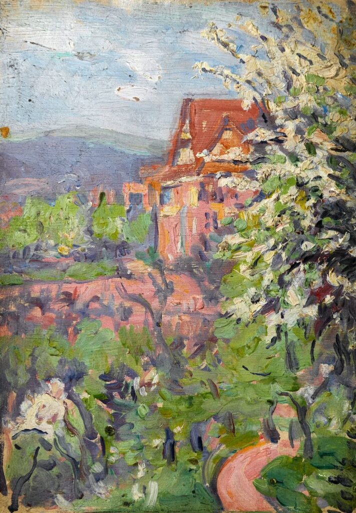 Arthur Studd - House with Spring Blossom Tree on the Foreground