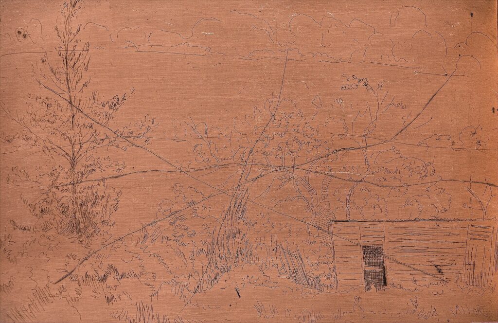 Augustus John - Garden with shed