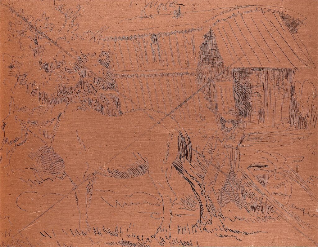 Augustus John - Horse and roulotte