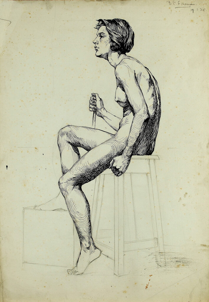 Barbara Constance Freeman - Profile study of a nude