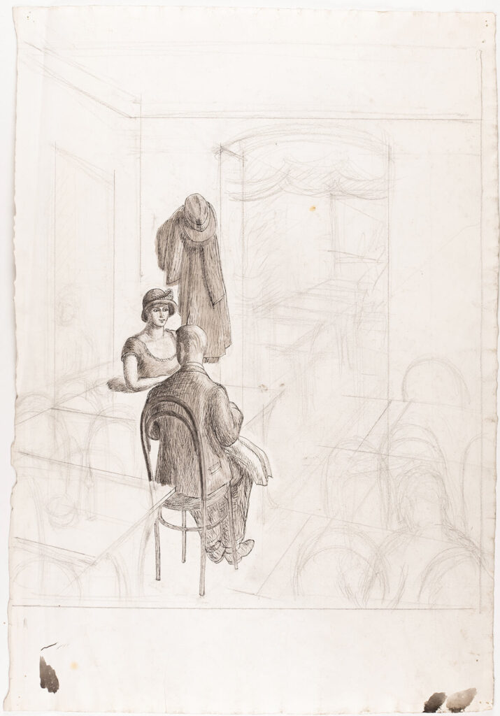 Barnett Freedman - Couple in a restaurant