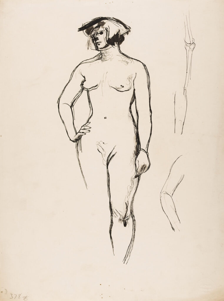 Barnett Freedman - Life study with hand on her hip