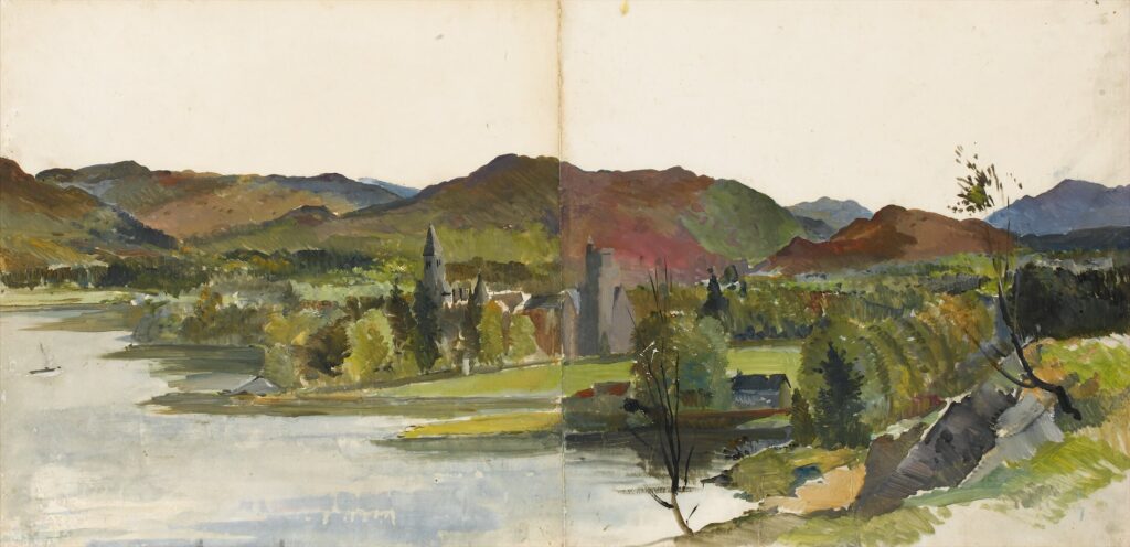 Charles Cundall - Panoramic estuary view