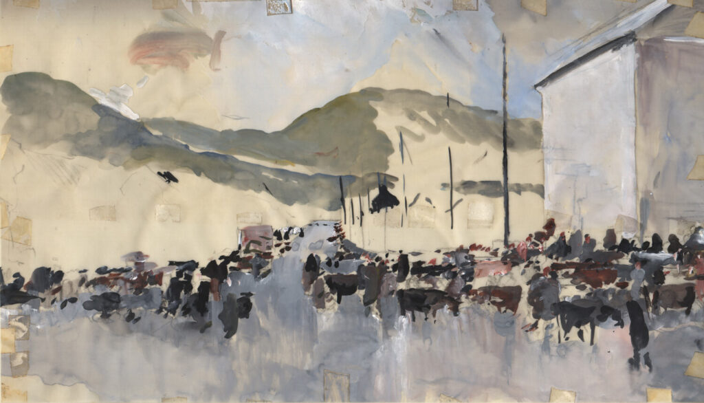 Charles Cundall - Sketch for Fair at Waterville Co Kerry