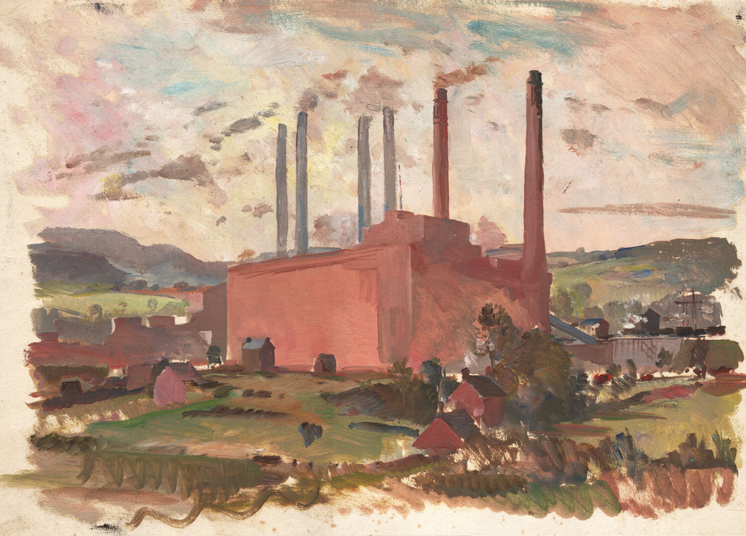 Charles Cundall - Sketch for Stourport Power Station I