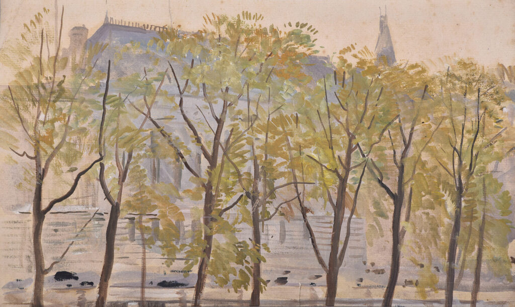 Charles Cundall - View of the Louvre from the Seine