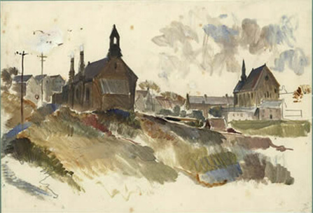 Charles Cundall - View of the village