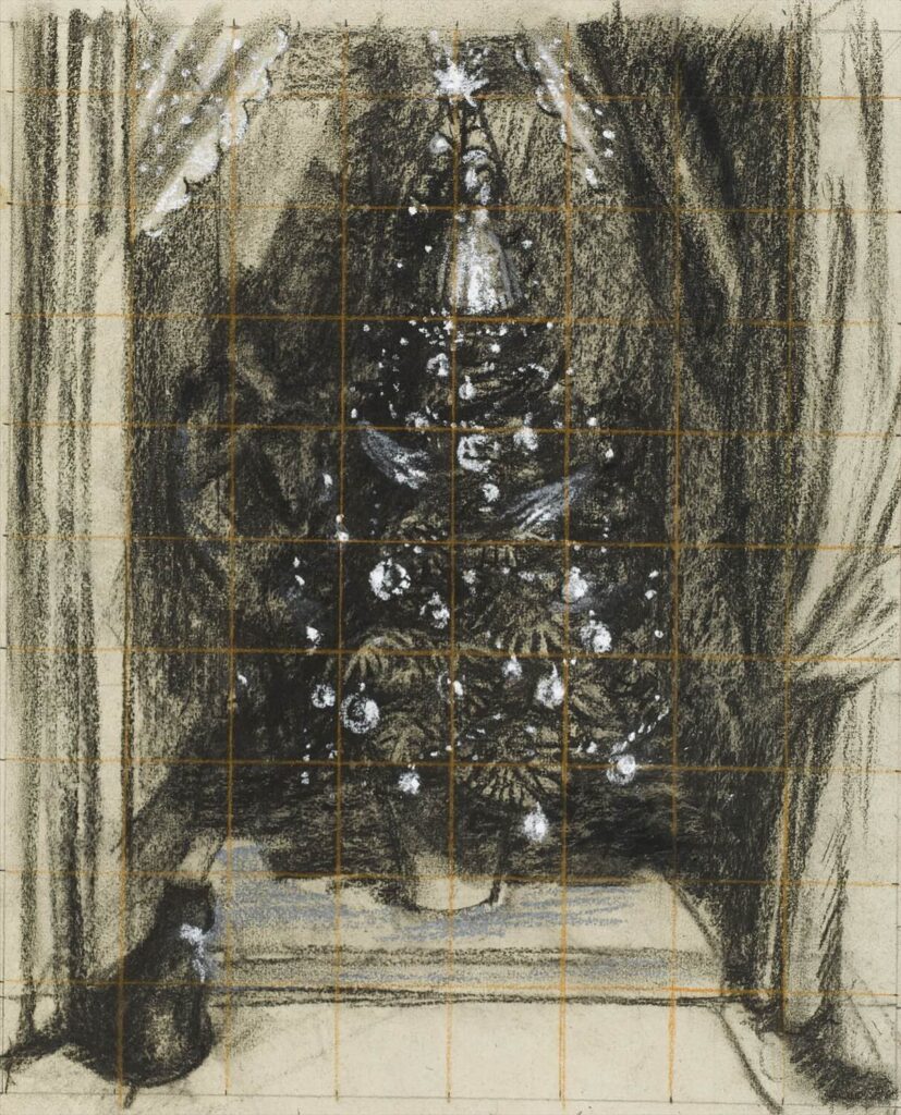 Charles Mahoney - Christmas tree with cat