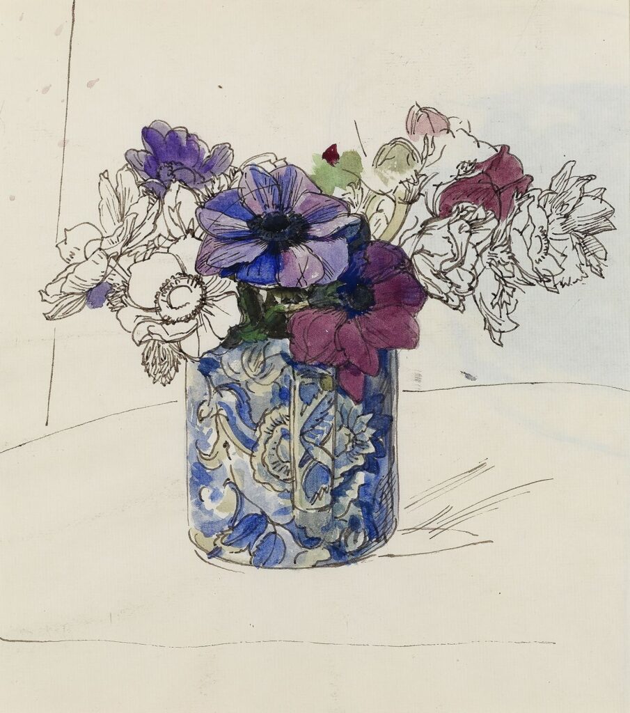 Charles Mahoney - Study of Anemones in a decorated vase
