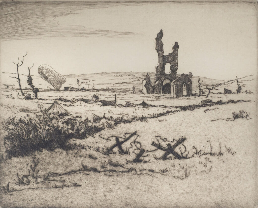 Cyril Henri Barraud - Ablain St. Nazaire with barrage balloon