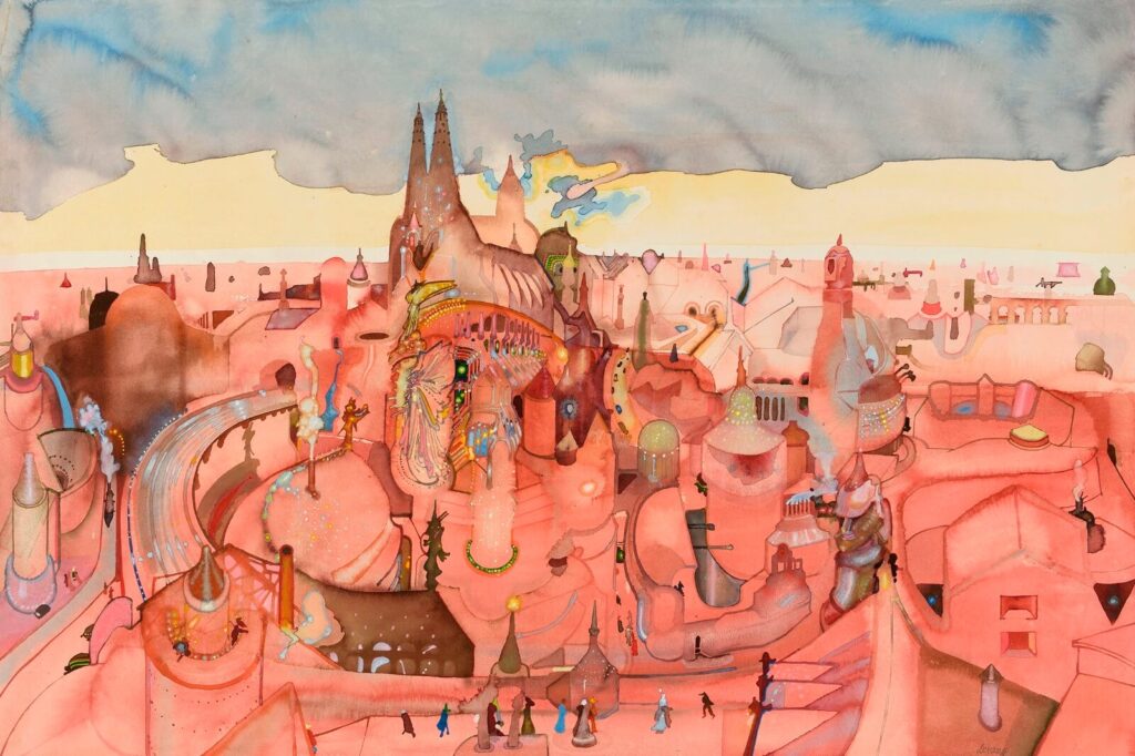 David Evans (1929–1988) - The Rose-coloured City