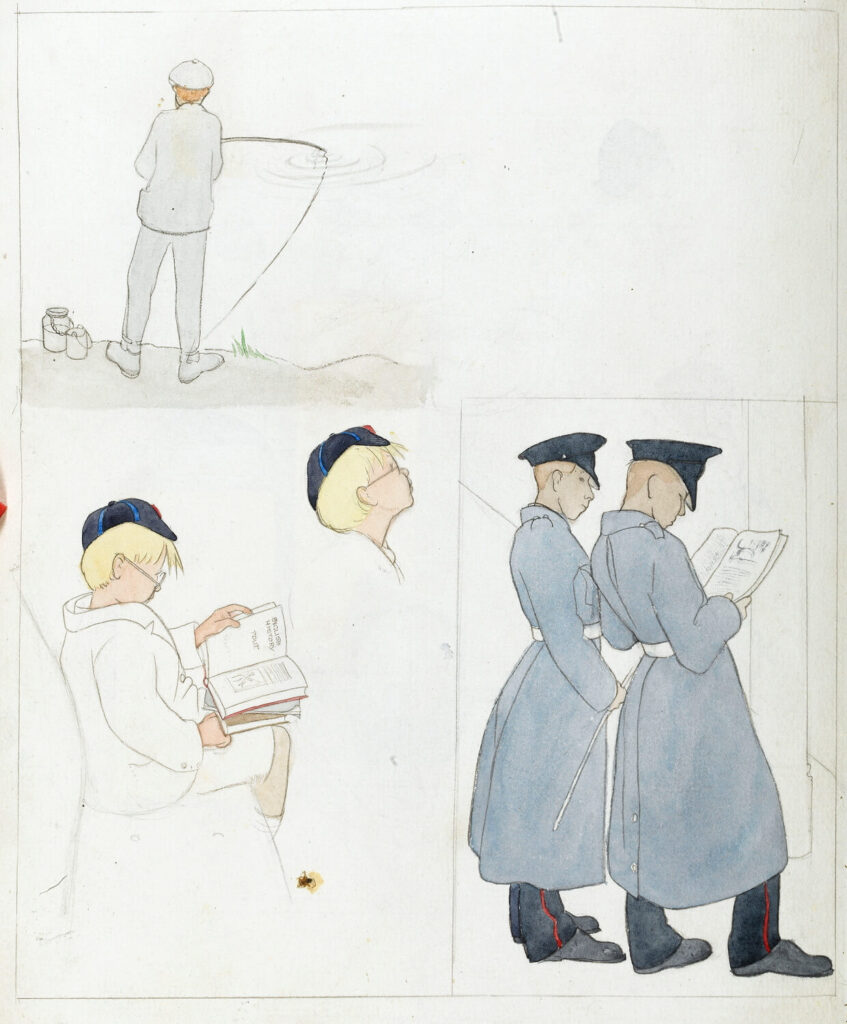 Dorothy Mahoney - Six sheets of studies from Memory Book