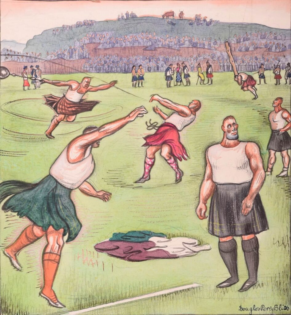 Douglas Percy Bliss - Satires of Highland Gatherings; 'Heavy Events' at the Strathbannock Highland Gathering