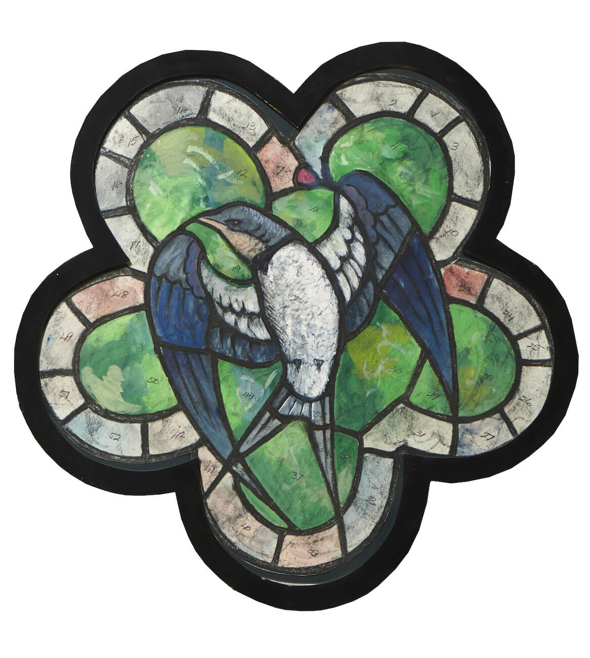 Edward Irvine Halliday - Stained glass window design with Swallow