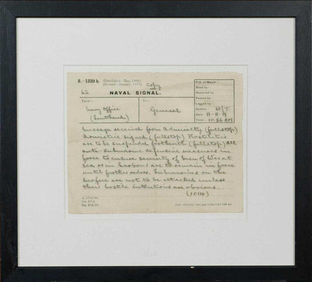 English School - Naval Signal Annoucing the Armistice