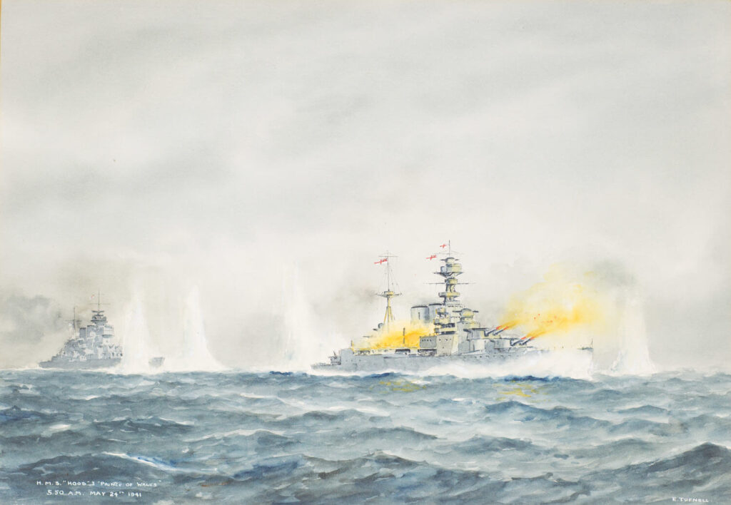 Eric Erskine Campbell Tufnell - H.M.S.Hood & "Prince of Wales" 5.30 am 24 May 1941