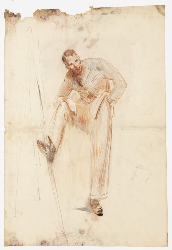 Evelyn Dunbar - An Artist at His Easel (probably Robert Lyon)