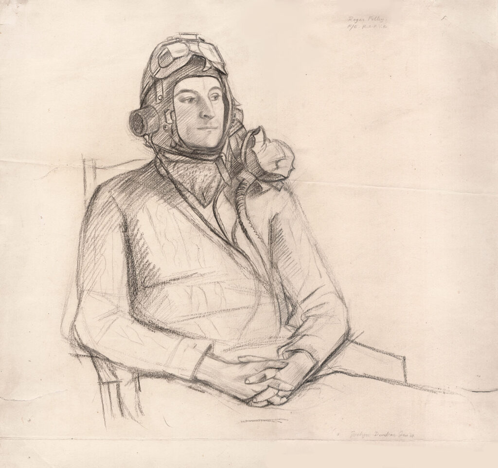 Evelyn Dunbar - Portrait of Flying Officer Roger Folley