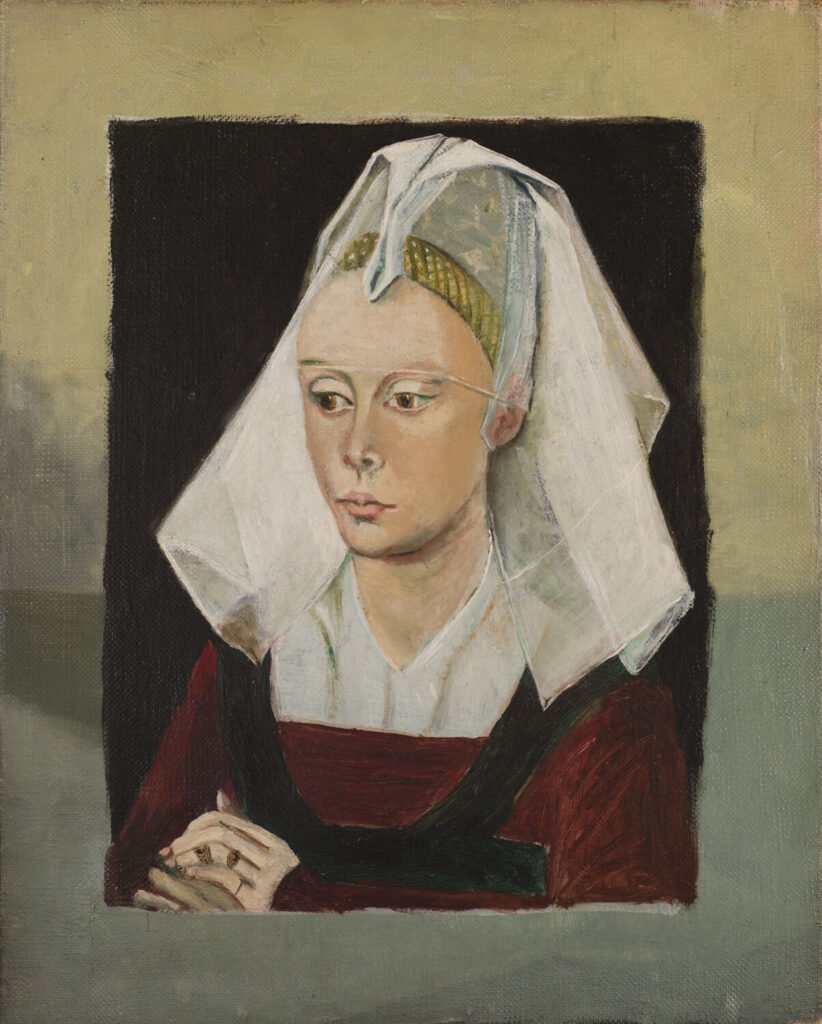 Evelyn Dunbar - Portrait of Lady -a copy of Portrait of a Lady by Rogier van der Weyden-