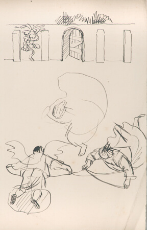 Evelyn Dunbar - Preparatory drawing for Gardener's Diary