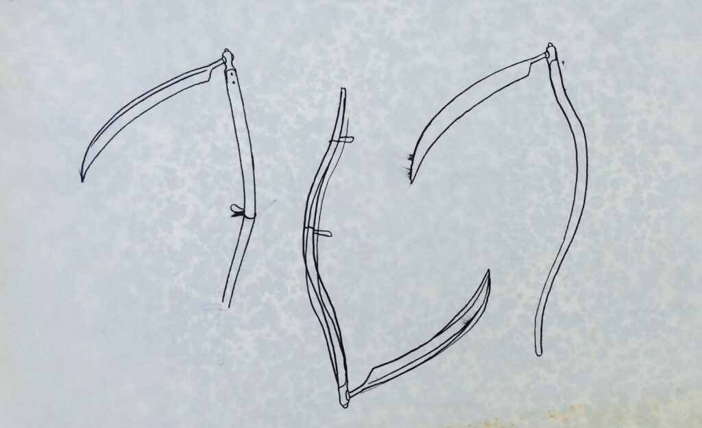 Evelyn Dunbar - Preparatory studies of scythes