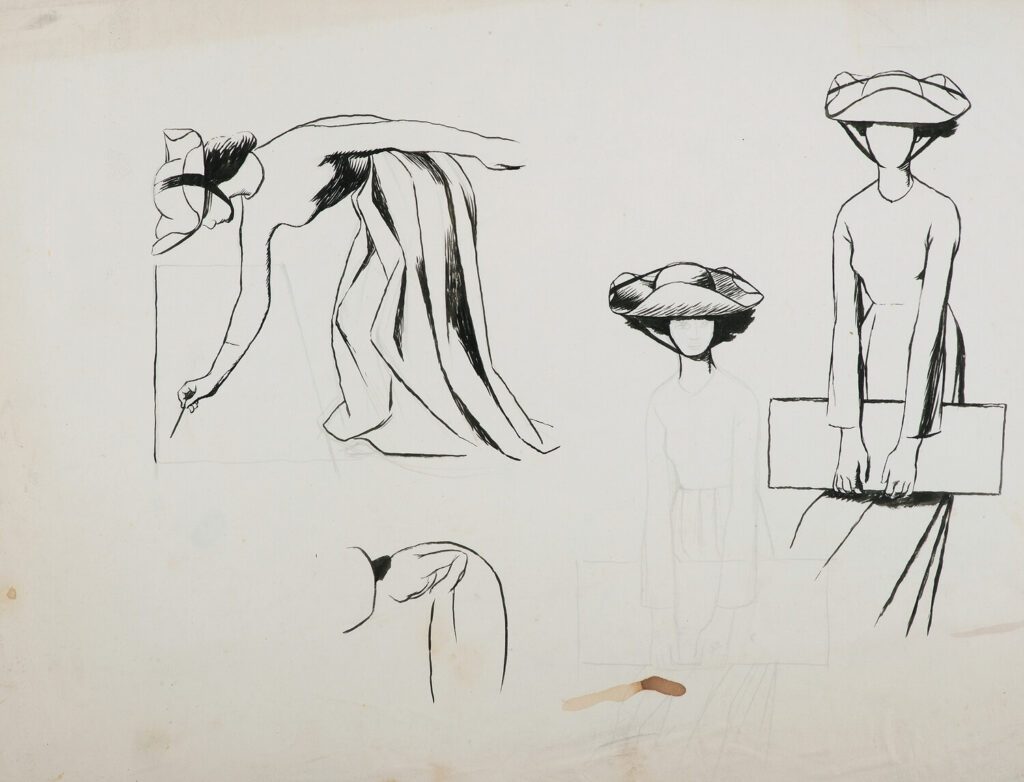 Evelyn Dunbar - Sheet of studies for Mercatora