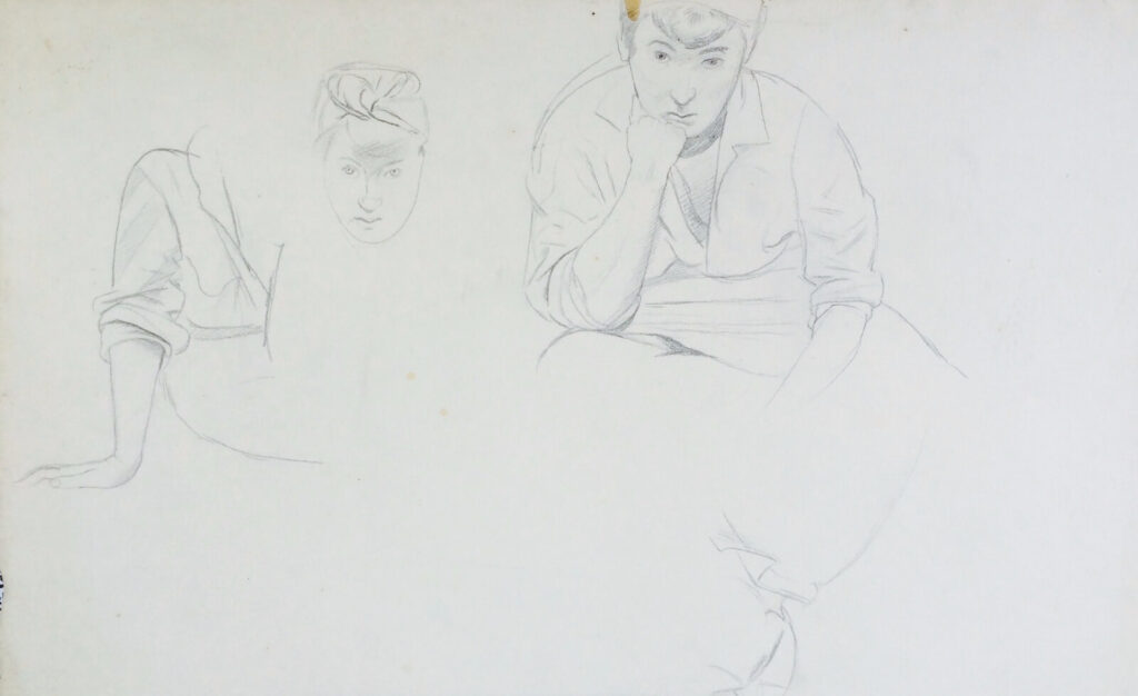 Evelyn Dunbar - Sketches of Women's Auxiliary Air Force personnel made at RAF South Cerney