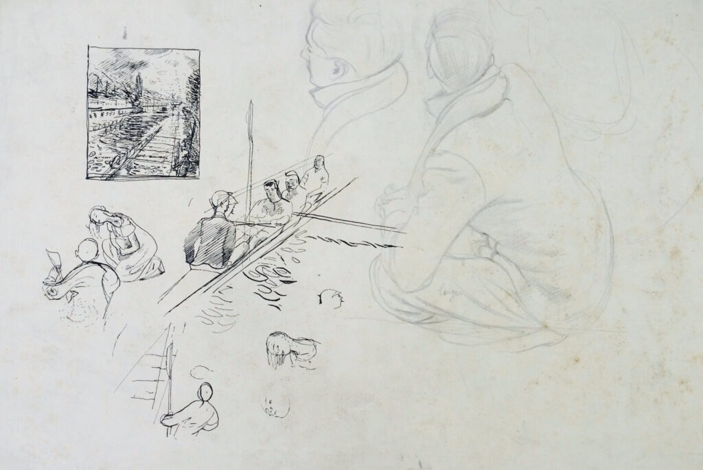 Evelyn Dunbar - Studies for The River in Eights Week