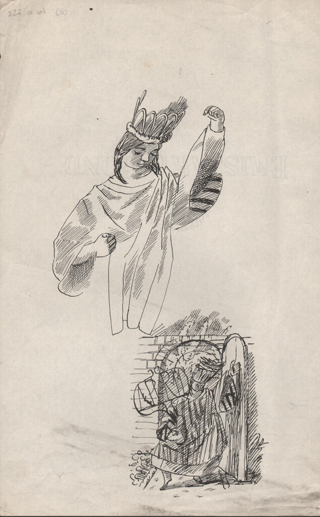 Evelyn Dunbar - Study for April for Gardeners Diary 1938