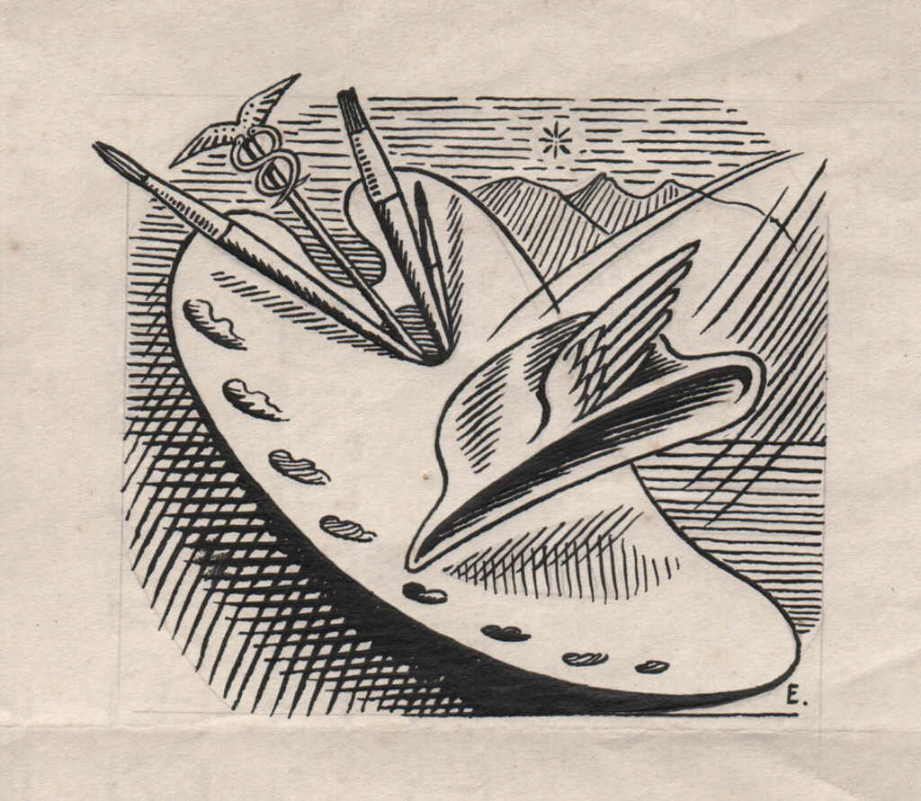 Evelyn Dunbar - Study for a Christmas card design