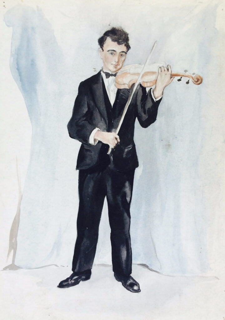 Evelyn Dunbar - Young man playing the violin