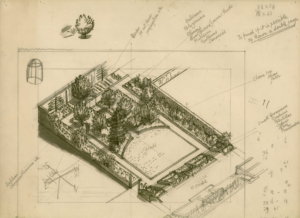 Evelyn Dunbar and Charles Mahoney - Proposed design for a country or suburban garden for Gardeners Choice
