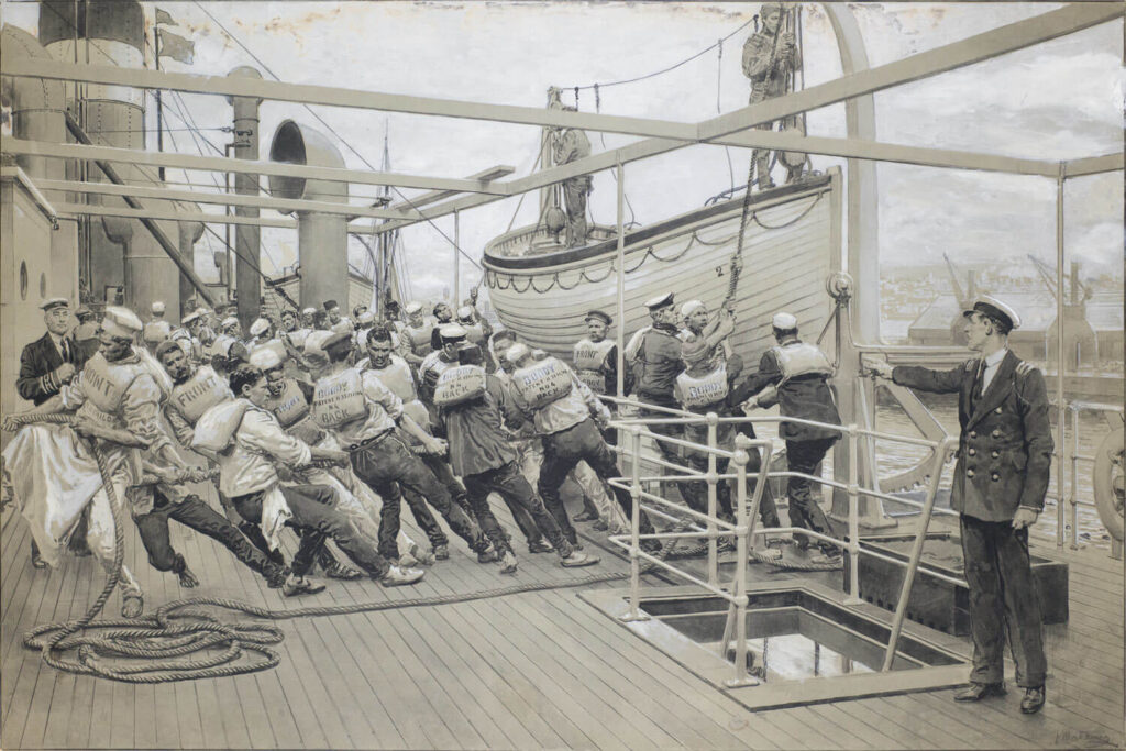 Fortunino Matania - H.R.H. King George V with his Navy - An Impression at Spithead